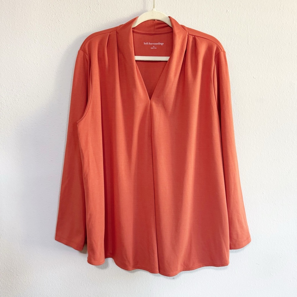 NWT Soft Surroundings Bergamont Cinnabar Tunic Top